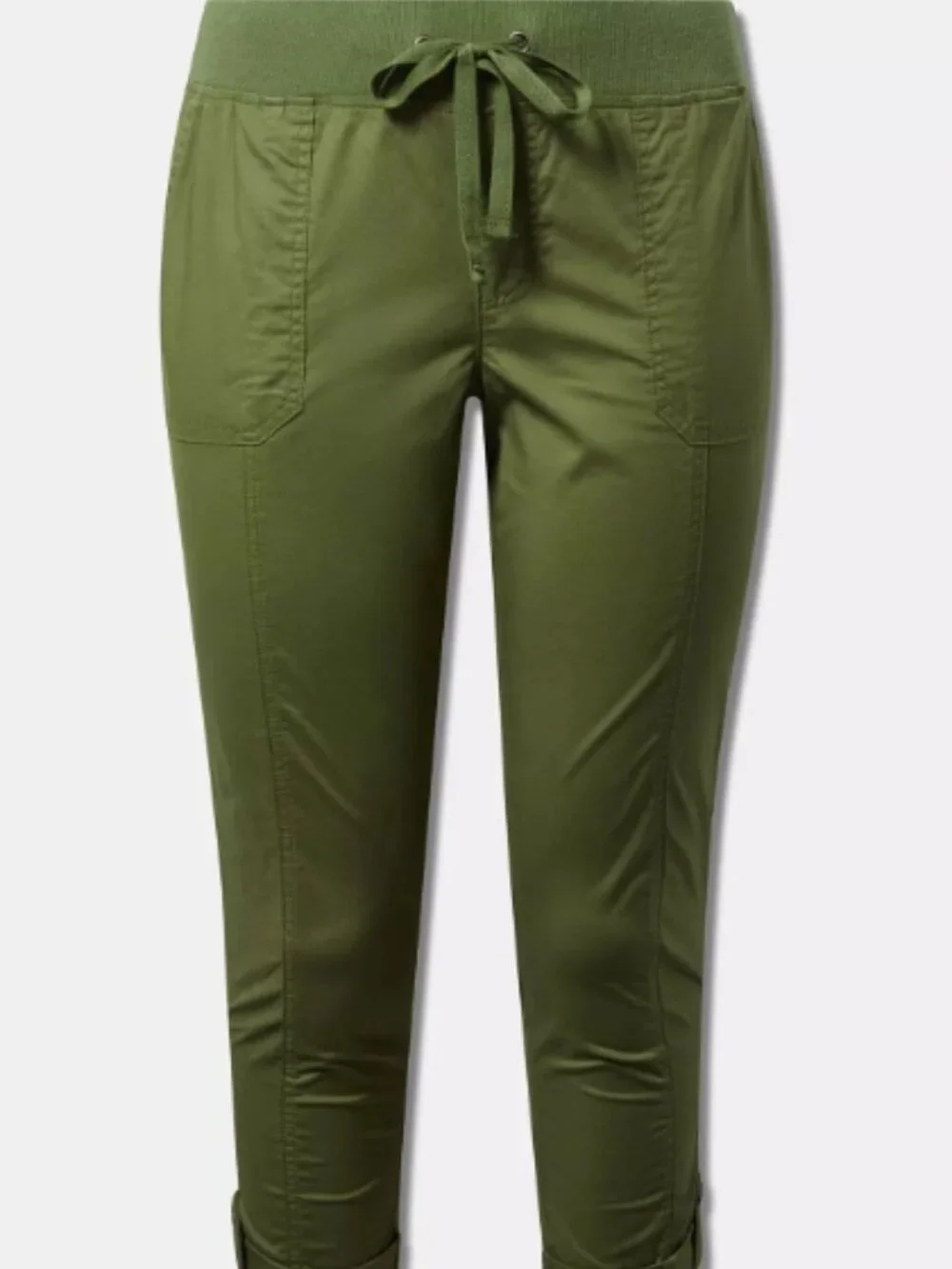 Torrid Olive Pull-On Convertible Poplin Crop Pant (3X)